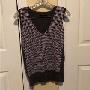 Gray and purple sweater vest